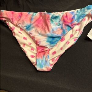 Splendid Pink and Blue Tie-Dye Bikini Bottom